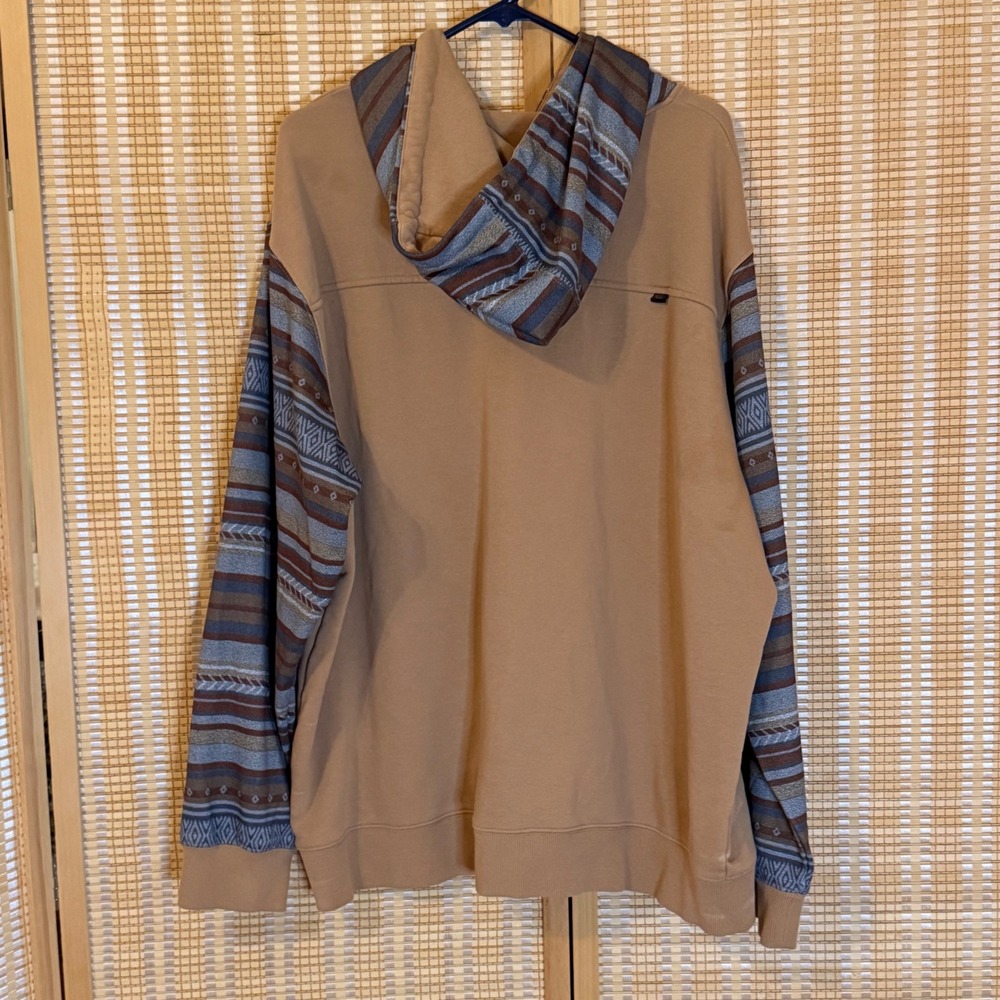 Hooey Mens XXXL Tan Southwestern Geometric Print Sleeve Pullover Hoodie